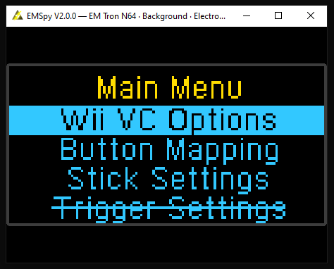 Adapter OLED menu mirrored in EMSpy
