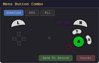 GameCube menu combo